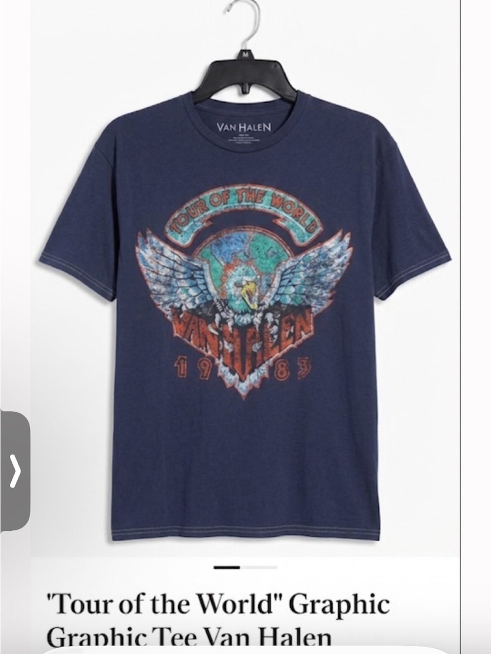 'Tour of the World' Navy Graphic Tee Van Halen